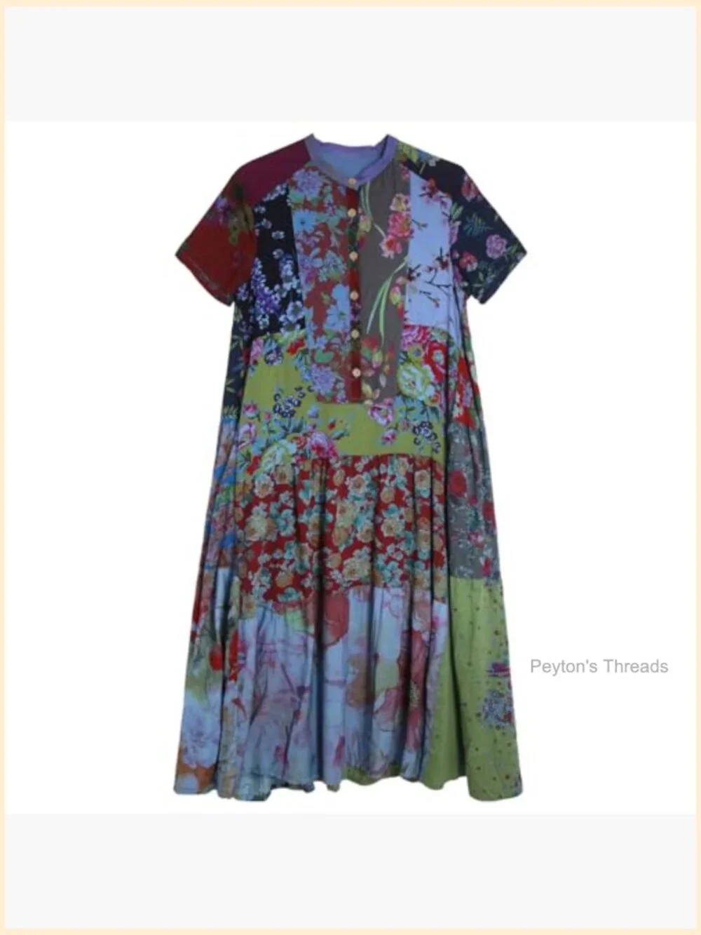 Boho Floral Maxi Sundress with Pockets Loose Fit Cotton - Picture 3 of 6